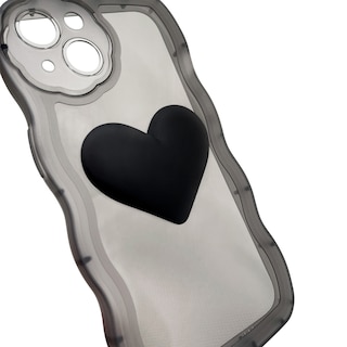 Foto 3 | Funda Para Iphone 13 Negra Con Colgante En Forma De Corazón - Venta Internacional.