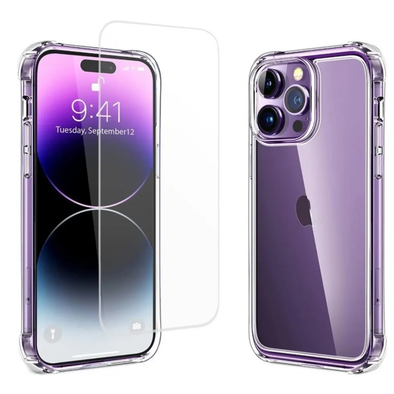 Kit De Funda+protector De Pantalla De Vidrio Templado Para Iphone 14 - Venta Internacional.