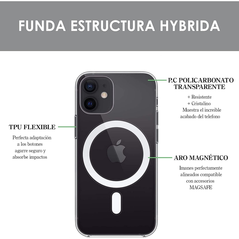 Foto 3 pulgar | Funda Full Lamina Magnética Transparente Para Iphone 11 - Venta Internacional.