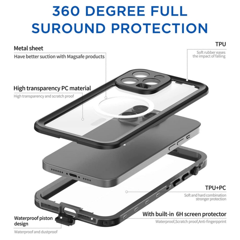 Foto 6 | Funda Impermeable A Prueba De Golpes Para Iphone 15 Pro Max - Venta Internacional.