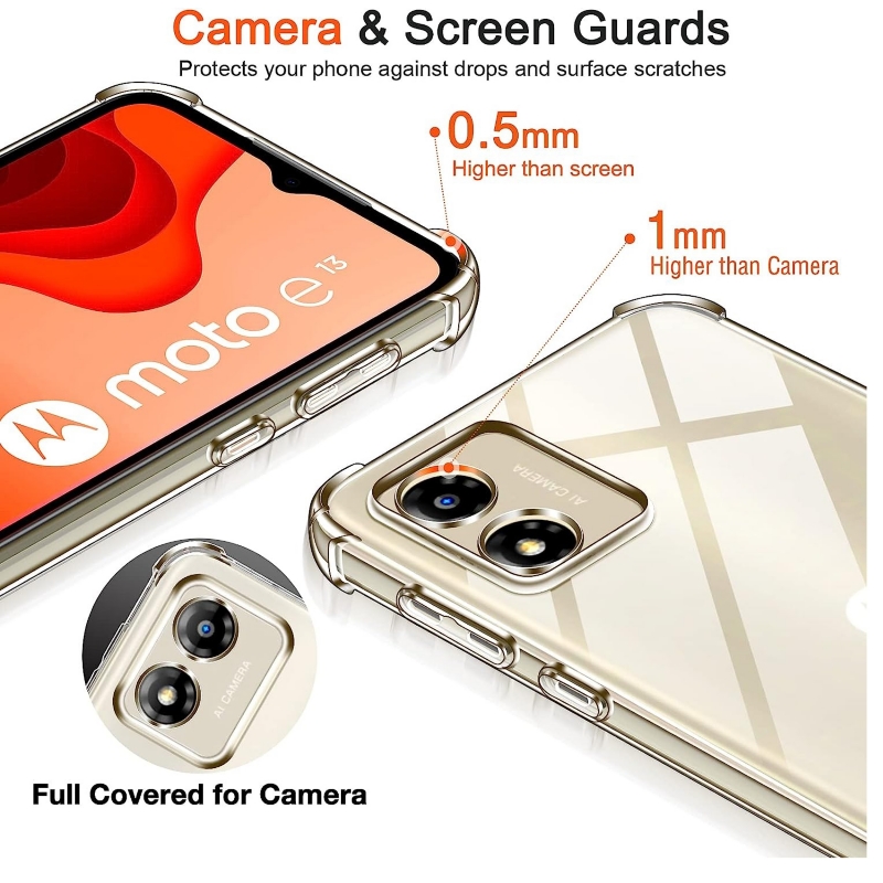 Foto 5 pulgar | Funda De Teléfono Tpu De Gel Transparente Para Motorola E13 - Venta Internacional.