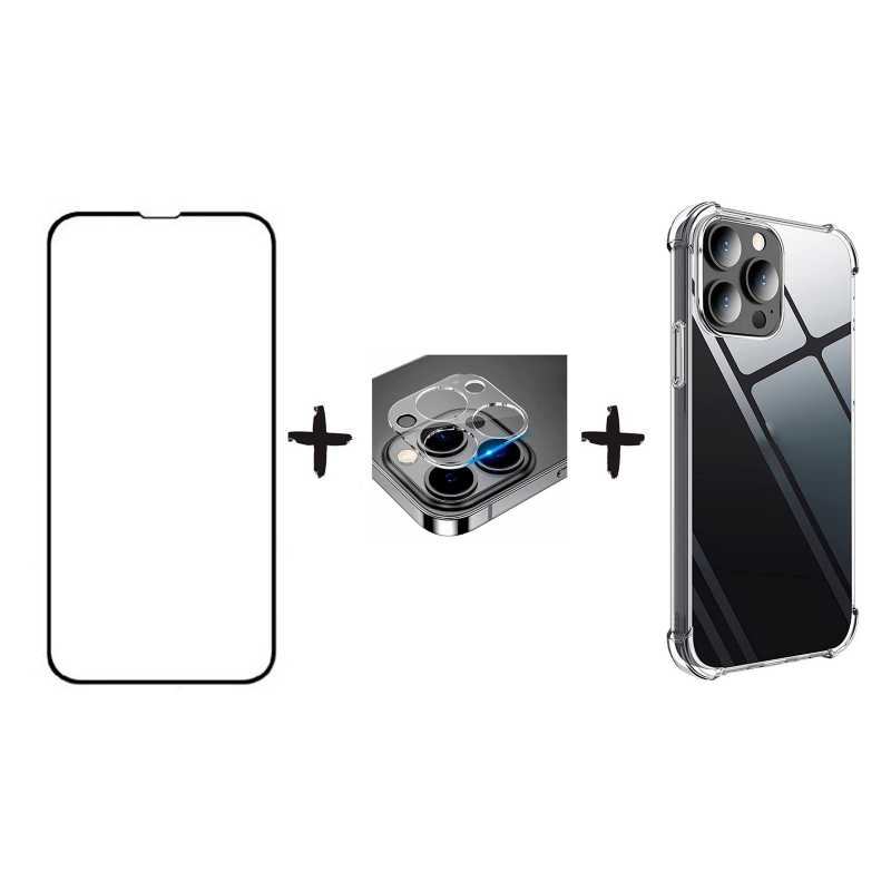 Funda + Protector De Pantalla Y Cámara De Vidrio Templado Para Iphone 13  - Venta Internacional.