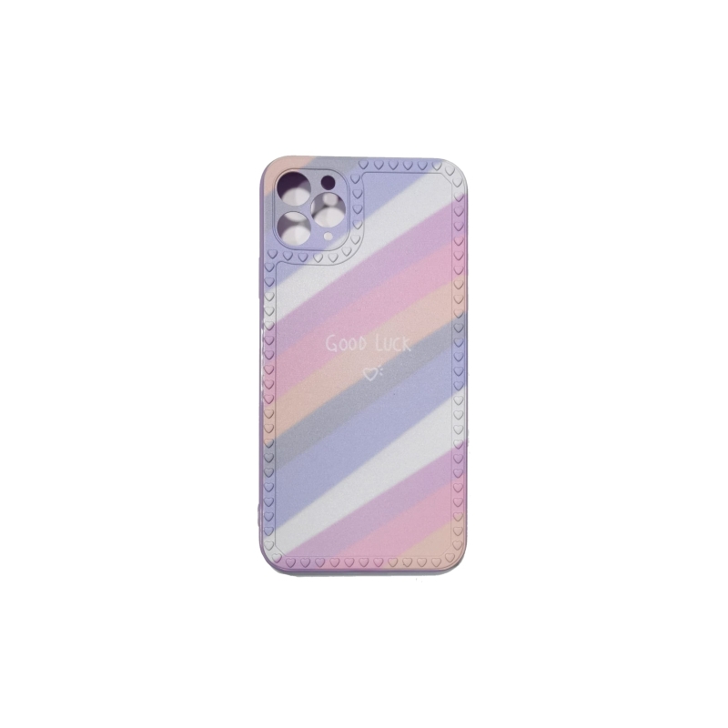Foto 2 pulgar | Funda De Teléfono Con Forma De Corazón Para Iphone 11 Pro Max, Tpu, Borde Lila - Venta Internacional.