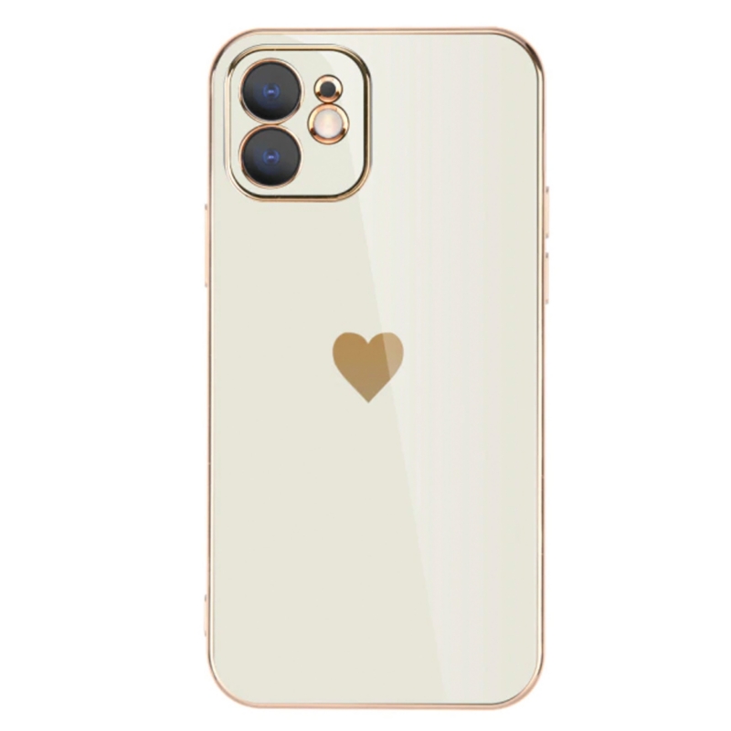 Foto 2 pulgar | Funda De Teléfono Con Estampado De Corazones Para Iphone 11, Color Blanco, Tpu Brillante - Venta Internacional.