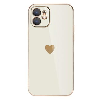 Foto 1 | Funda De Teléfono Con Estampado De Corazones Para Iphone 11, Color Blanco, Tpu Brillante - Venta Internacional.