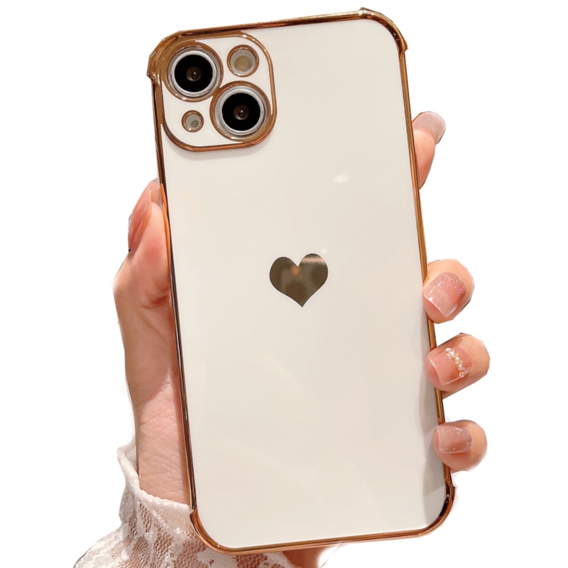 Foto 2 pulgar | Funda De Teléfono Con Estampado De Corazones Para Iphone 13, Color Blanco, Tpu Brillante - Venta Internacional.