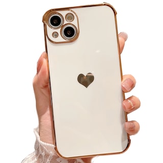 Foto 1 | Funda De Teléfono Con Estampado De Corazones Para Iphone 13, Color Blanco, Tpu Brillante - Venta Internacional.