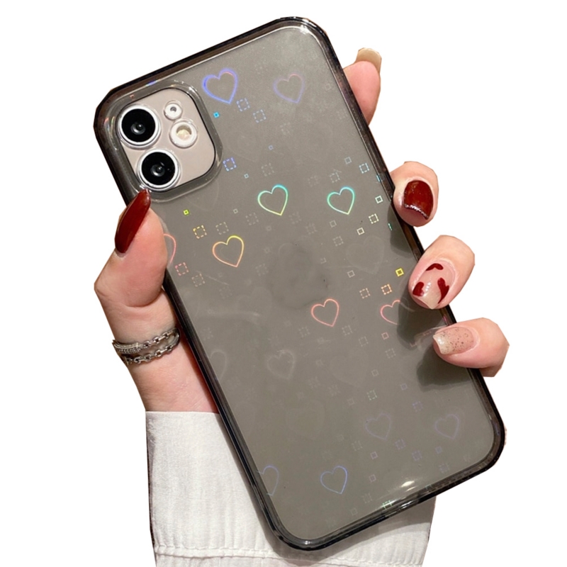 Funda De Silicona Antidetonante Con Forma De Corazón Para Iphone 11, Color Negro - Venta Internacional.