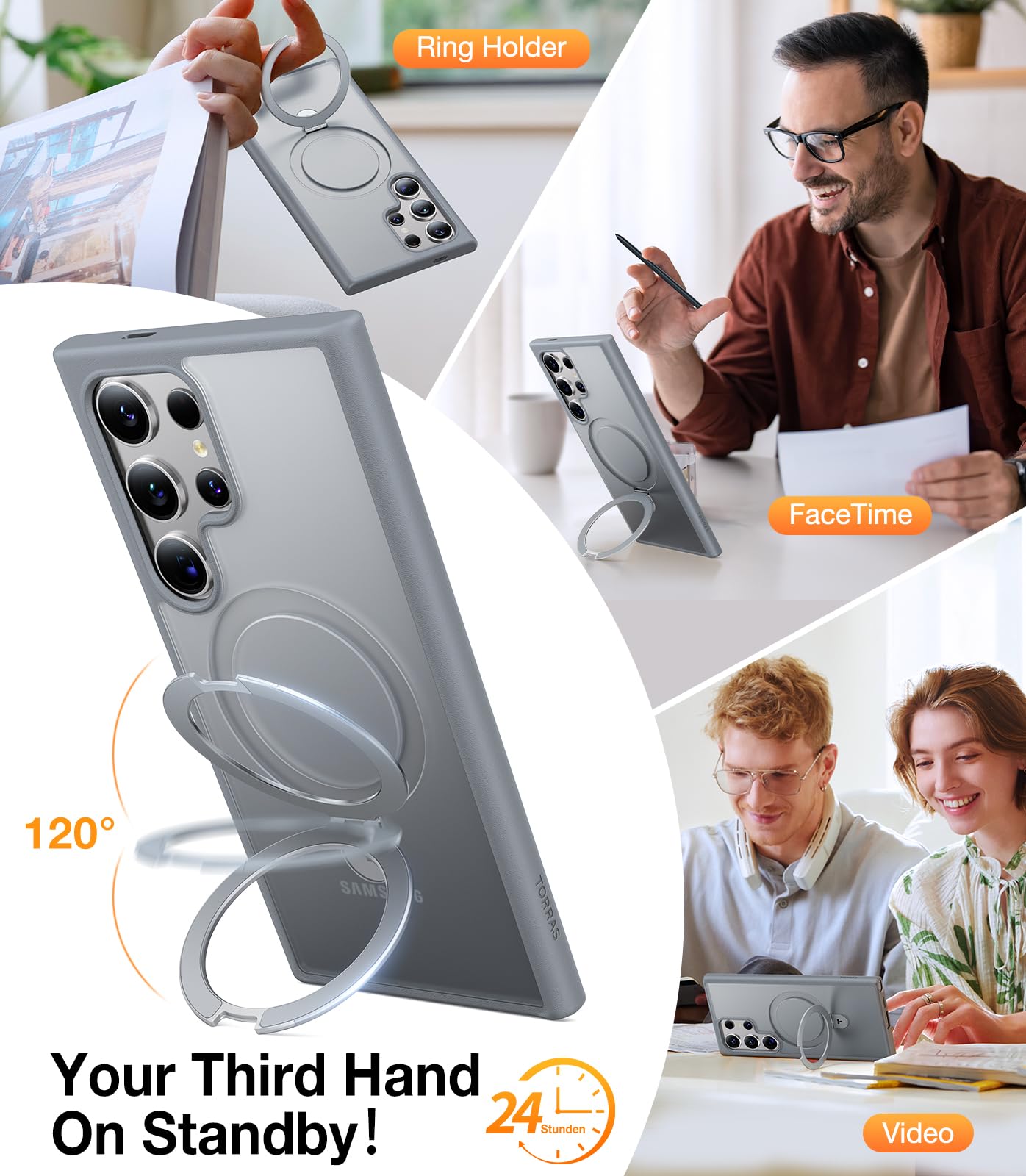 Foto 2 | Funda Para Teléfono Torras Magnetic Ostand Ring Con Soporte Para Samsung S24 Ultra - Venta Internacional.