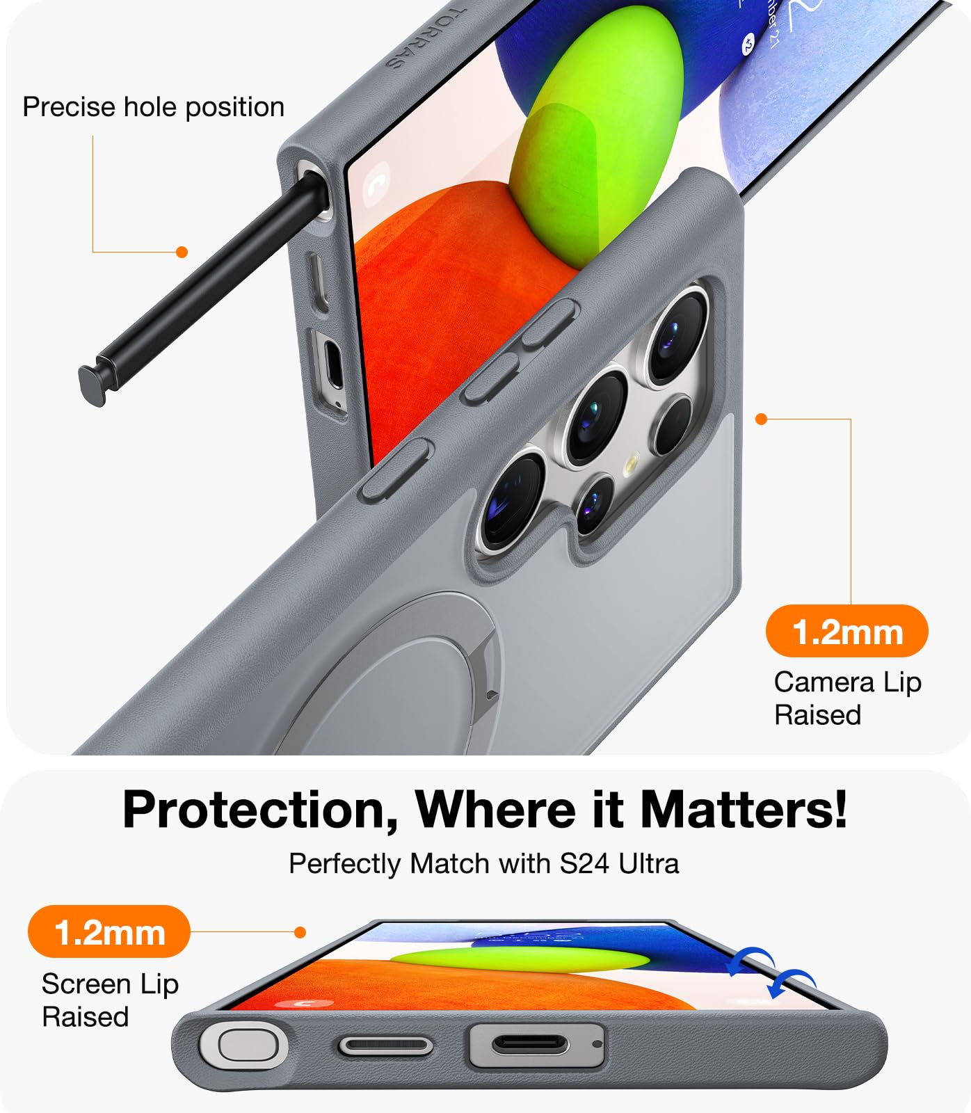 Foto 5 pulgar | Funda Para Teléfono Torras Magnetic Ostand Ring Con Soporte Para Samsung S24 Ultra - Venta Internacional.