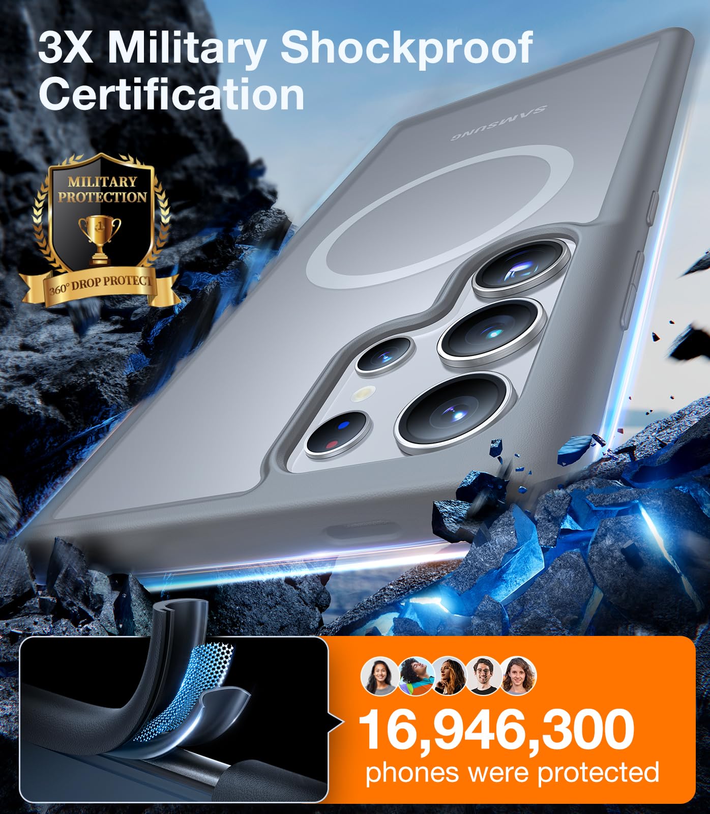 Foto 3 pulgar | Funda De Teléfono Torras Magnética A Prueba De Golpes Para Samsung Galaxy S24 Ultra - Venta Internacional.