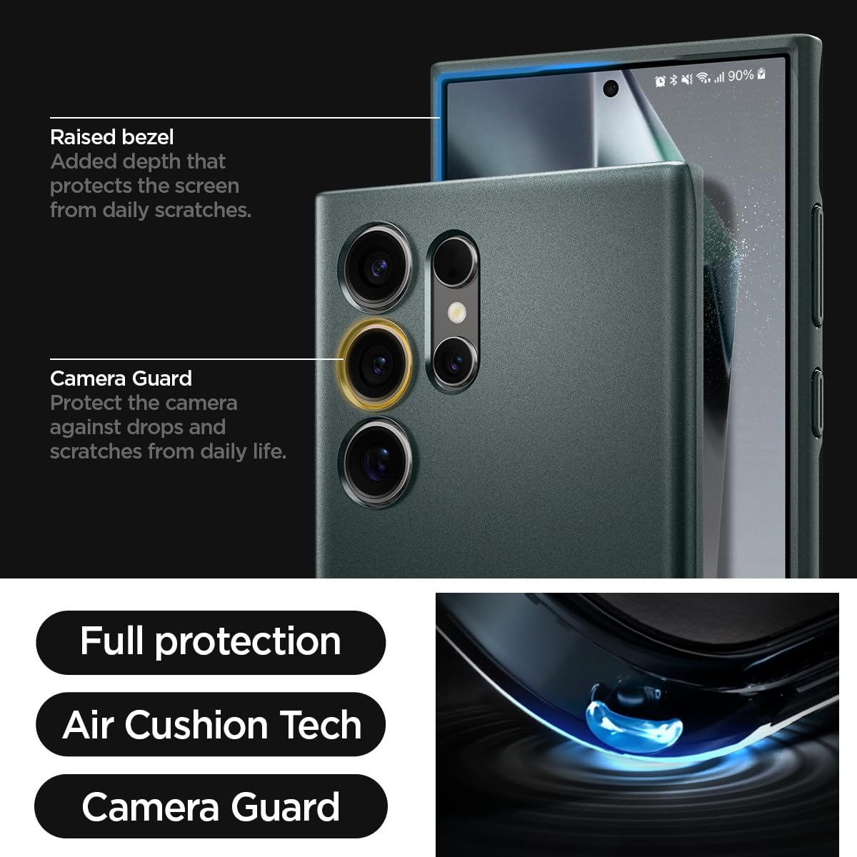 Foto 6 pulgar | Funda Spigen Thin Fit Para Galaxy S24 Ultra Abyss Green - Venta Internacional.