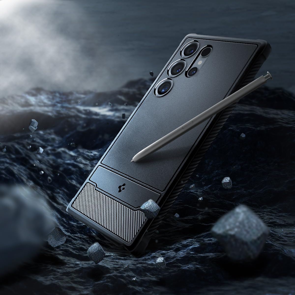 Foto 4 pulgar | Funda Spigen Rugged Armor Para Galaxy S24, Color Negro Mate - Venta Internacional.