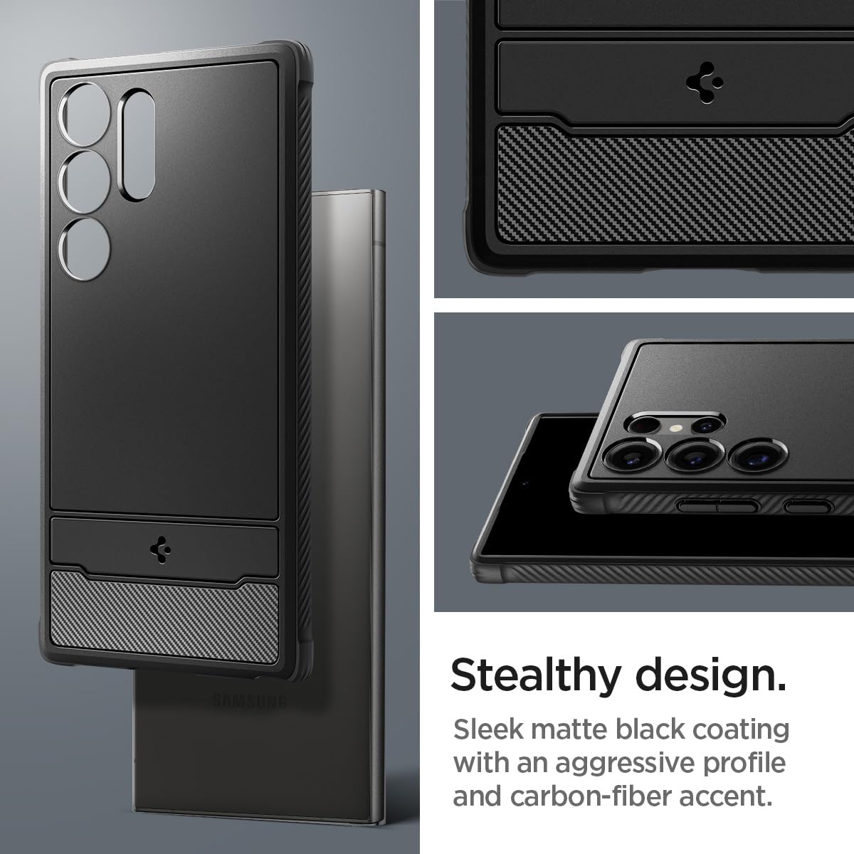 Foto 5 pulgar | Funda Spigen Rugged Armor Para Galaxy S24, Color Negro Mate - Venta Internacional.