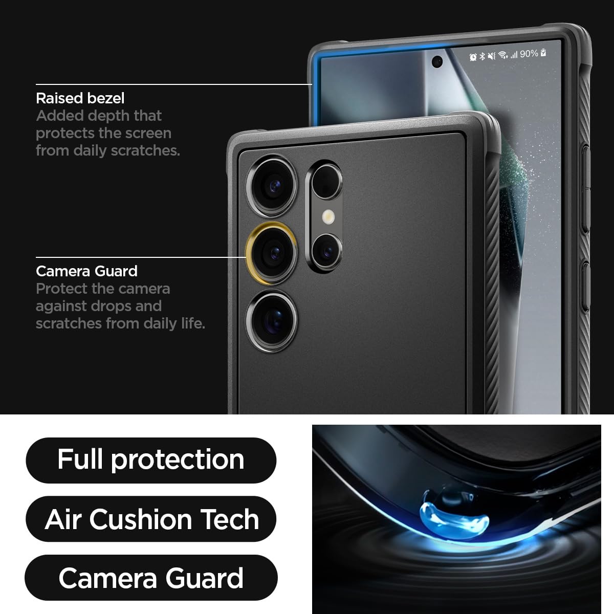 Foto 6 pulgar | Funda Spigen Rugged Armor Para Galaxy S24, Color Negro Mate - Venta Internacional.