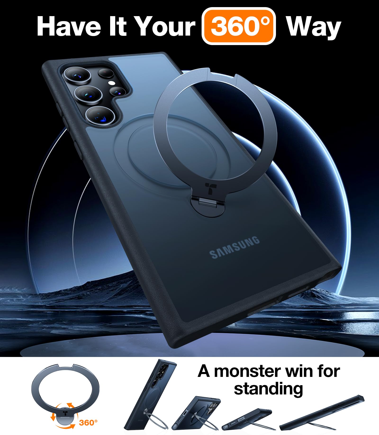 Foto 2 | Funda De Teléfono Torras Ostand Spin Con Soporte Para Samsung S24 Ultra - Venta Internacional.