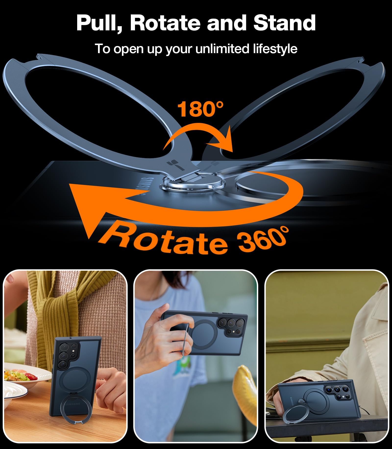 Foto 4 pulgar | Funda De Teléfono Torras Ostand Spin Con Soporte Para Samsung S24 Ultra - Venta Internacional.