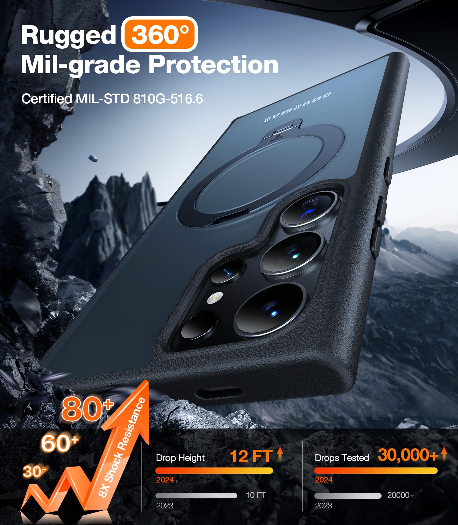 Foto 5 | Funda De Teléfono Torras Ostand Spin Con Soporte Para Samsung S24 Ultra - Venta Internacional.