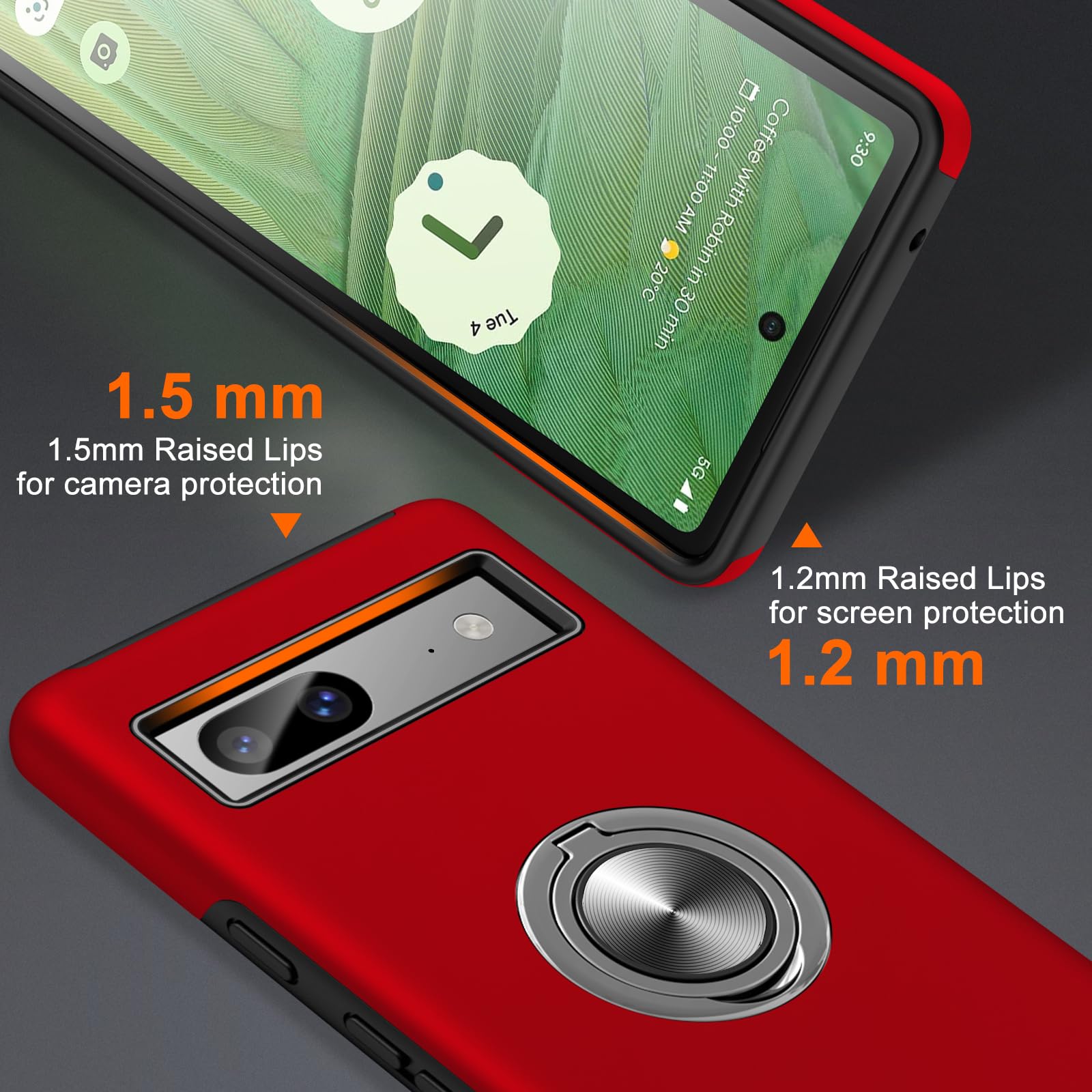 Foto 4 pulgar | Funda de Teléfono Jame para Google Pixel 8 con Soporte para Anillos - Venta Internacional