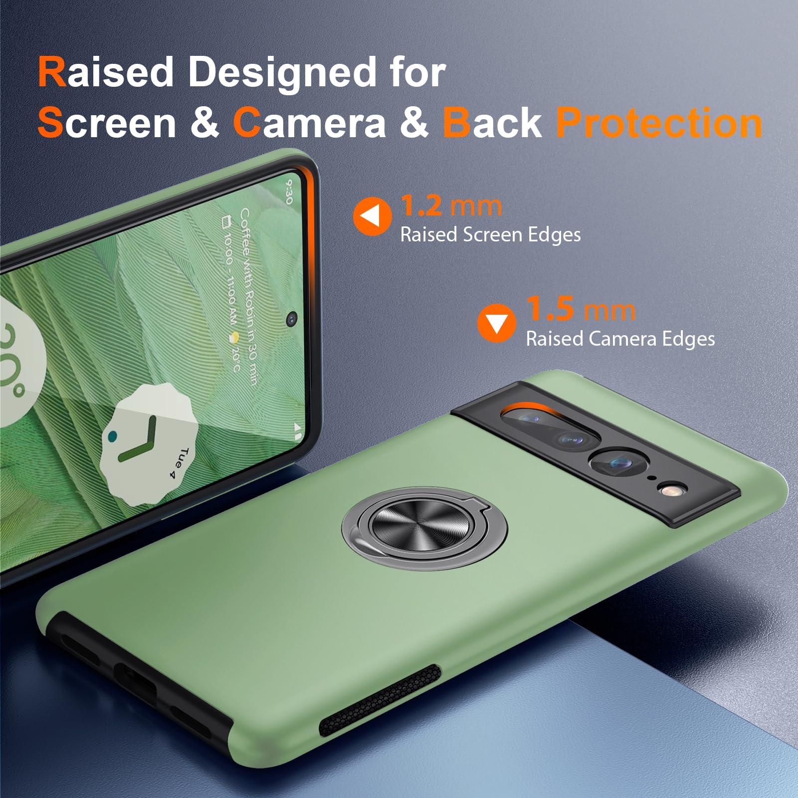 Foto 4 pulgar | Funda de Teléfono Jame para Google Pixel 7 Pro con Soporte Anular - Venta Internacional