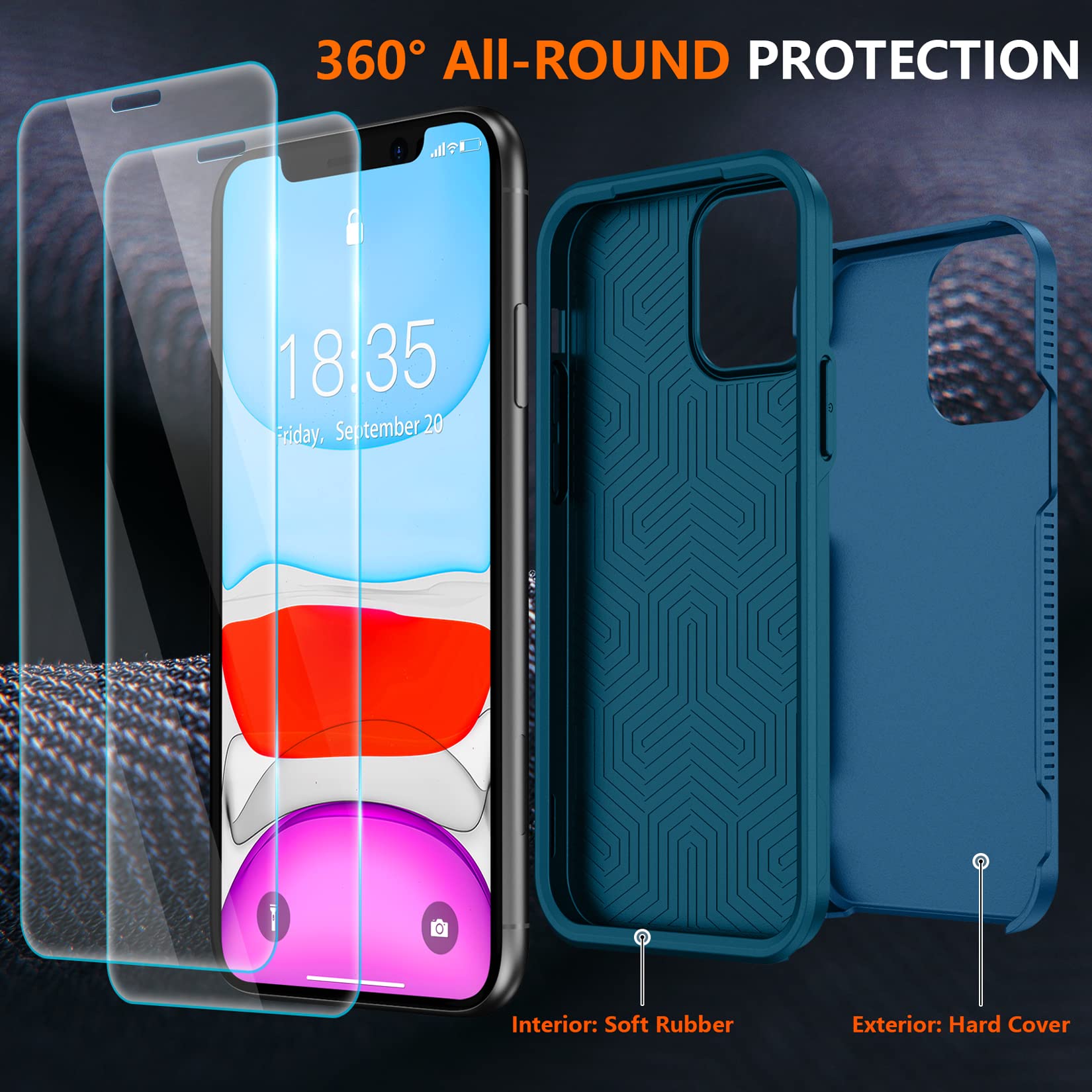 Foto 4 pulgar | Funda Spidercase Para Iphone 11 Sea Blue - Venta Internacional