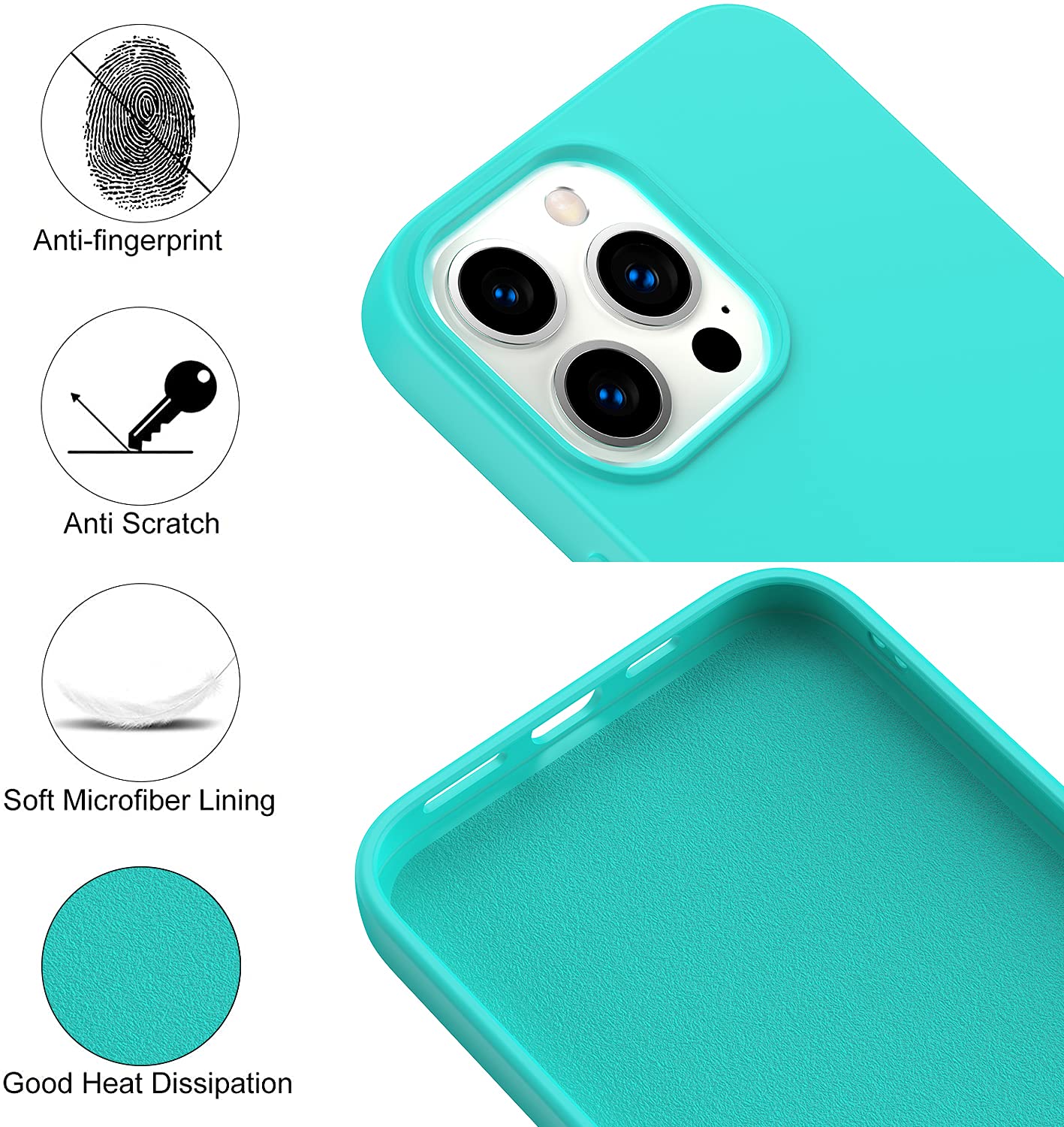 Foto 3 pulgar | Funda de Teléfono Amytor Silicone para iPhone 14 Pro Max - Venta Internacional