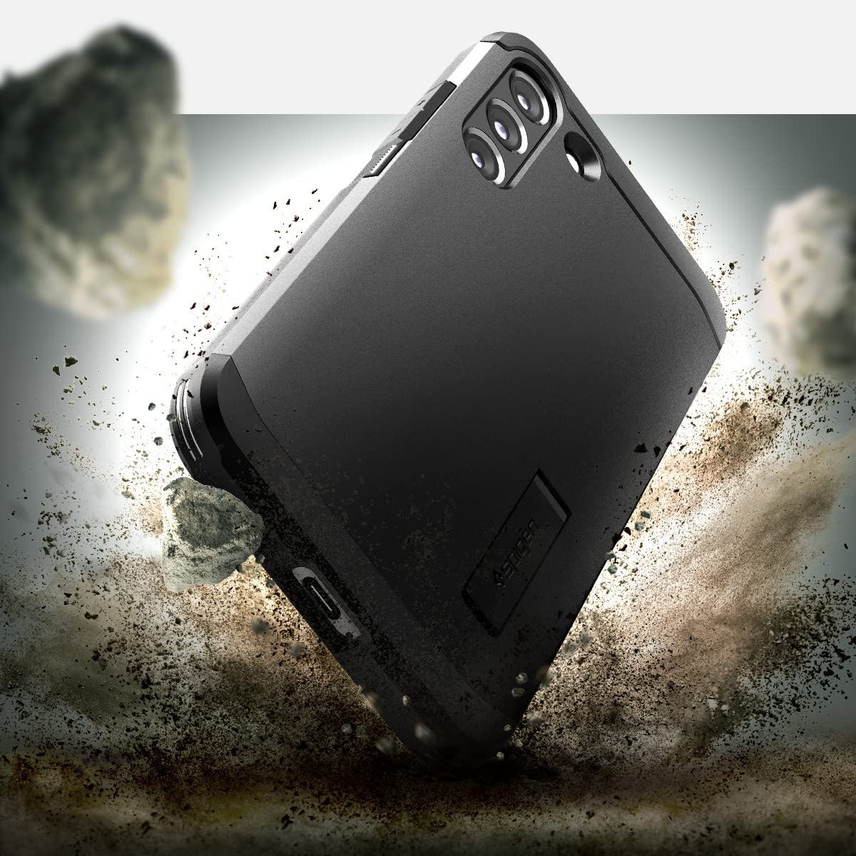 Foto 4 pulgar | Funda de Teléfono Spigen Negra Tough Armor para Galaxy S22 - Venta Internacional