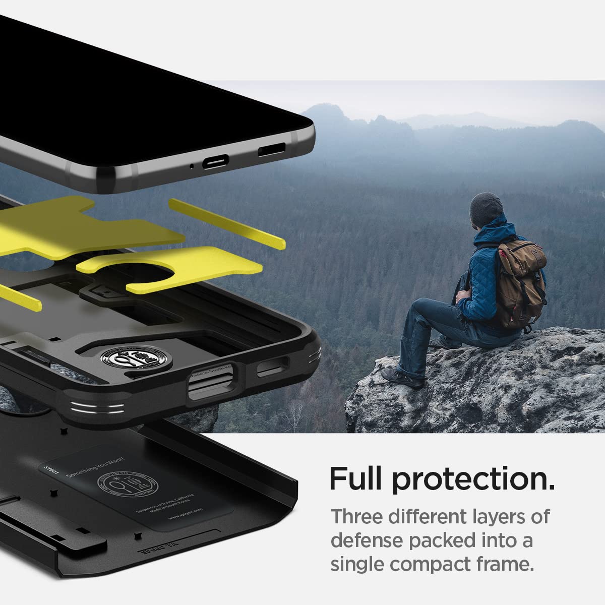 Foto 4 | Funda de Teléfono Spigen Negra Tough Armor para Galaxy S22 - Venta Internacional