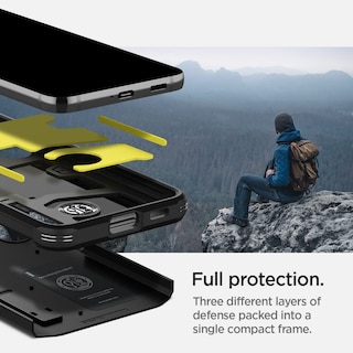 Foto 4 | Funda de Teléfono Spigen Negra Tough Armor para Galaxy S22 - Venta Internacional