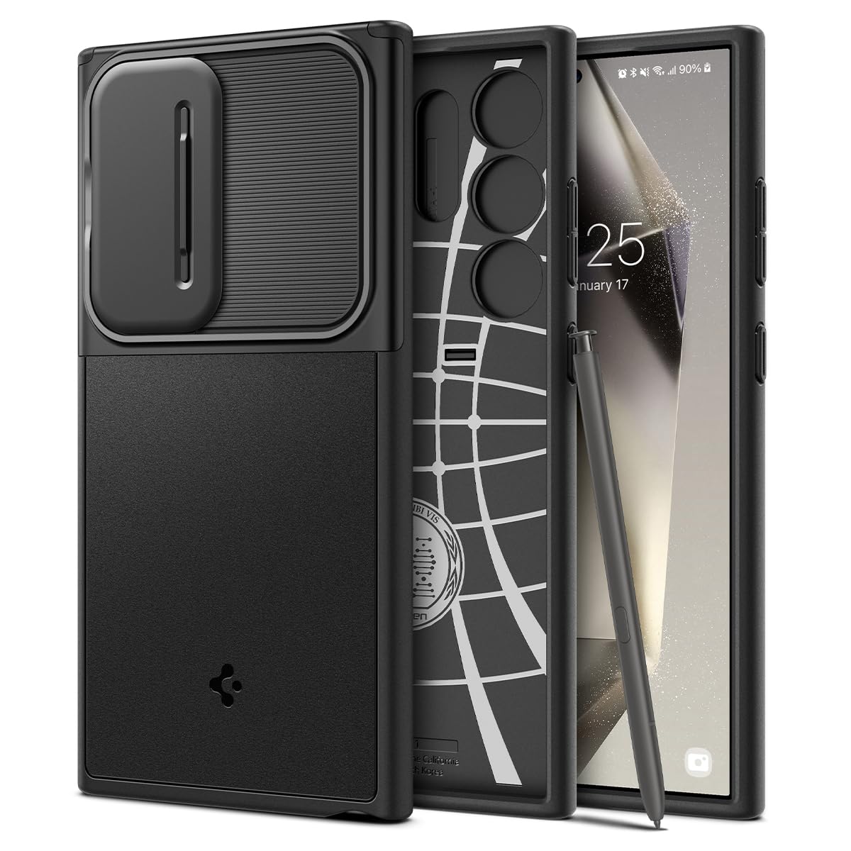 Foto 2 pulgar | Funda Spigen Optik Armor Negro para Galaxy S24 Ultra - Venta Internacional