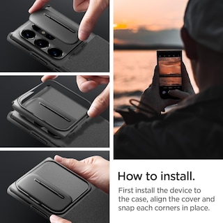 Foto 6 | Funda Spigen Optik Armor Negro para Galaxy S24 Ultra - Venta Internacional