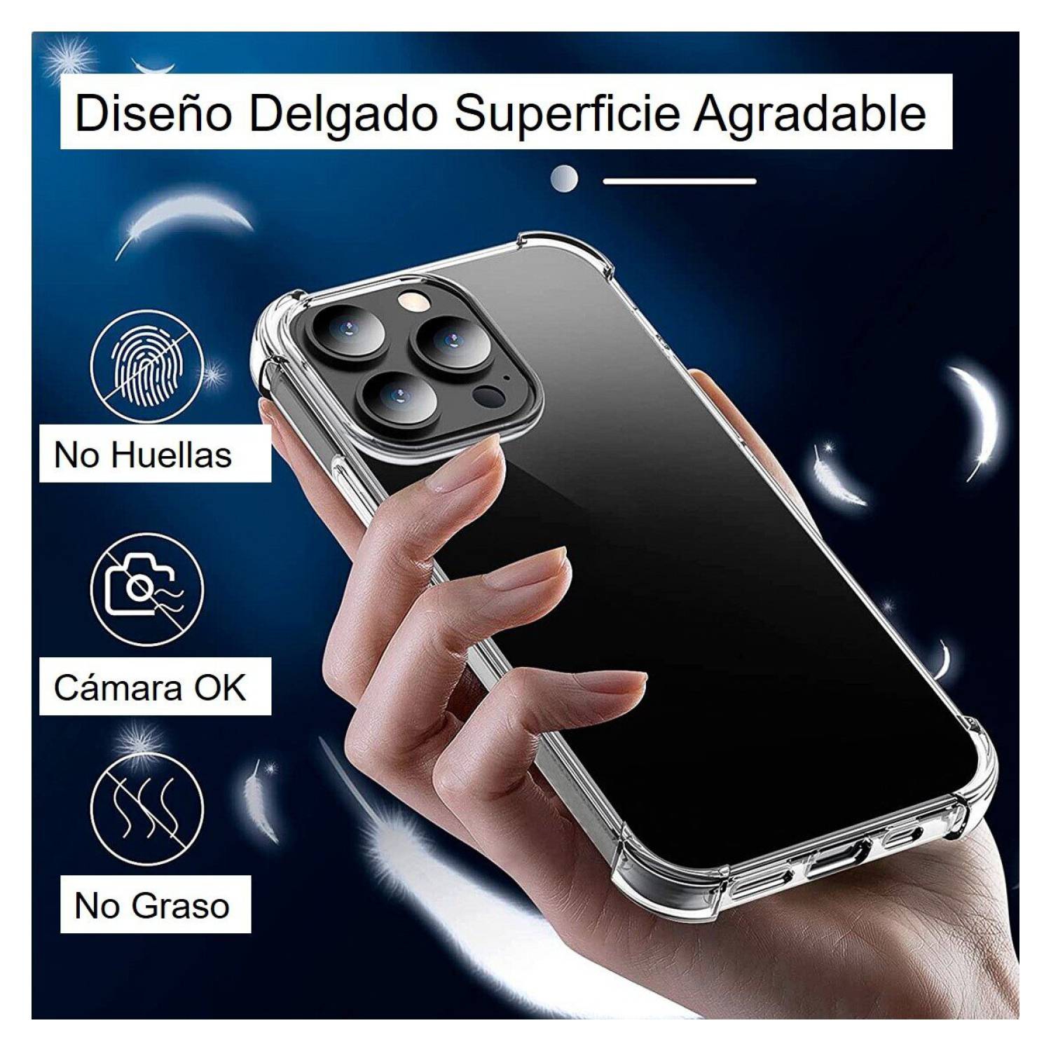 Foto 4 pulgar | Funda de Teléfono Transparente Antichoque para IPhone 13 Pro Max - Venta Internacional