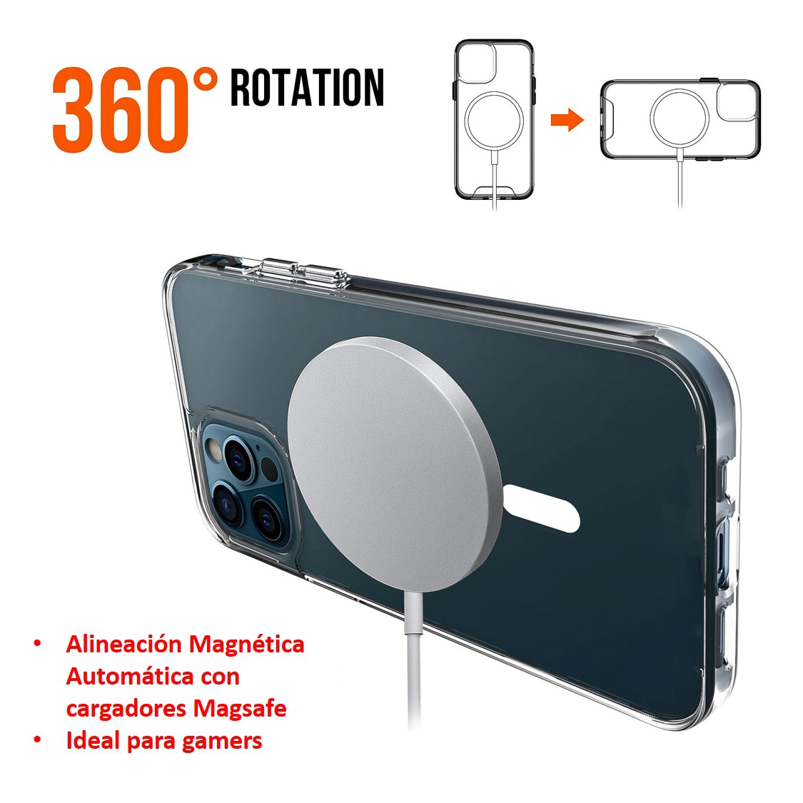 Foto 7 pulgar | Funda para iPhone 13 Pro Max Magsafe más con Pantalla de Cristal Completo - Venta Internacional