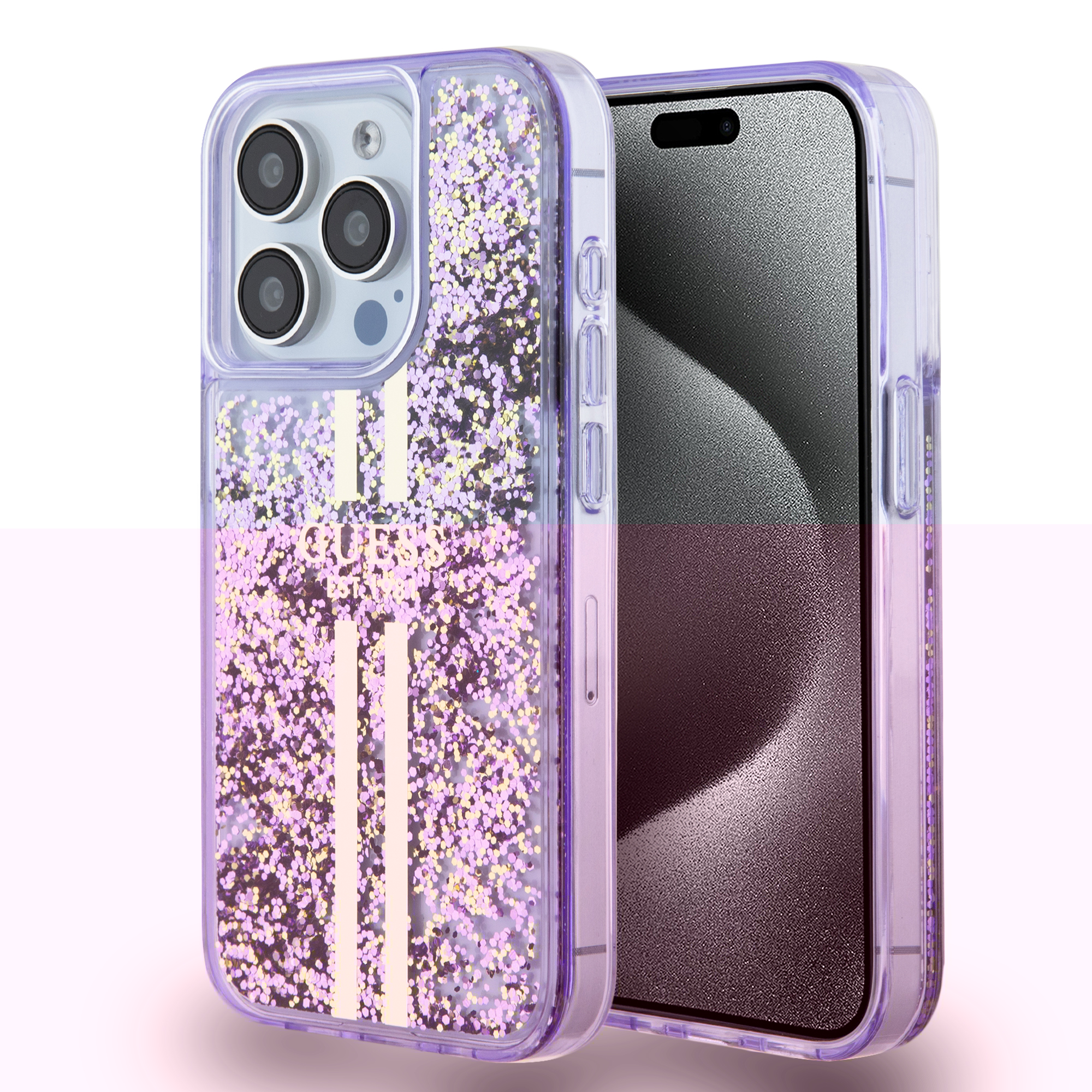 Foto 4 pulgar | Funda Guess Morada para iPhone 15 Pro