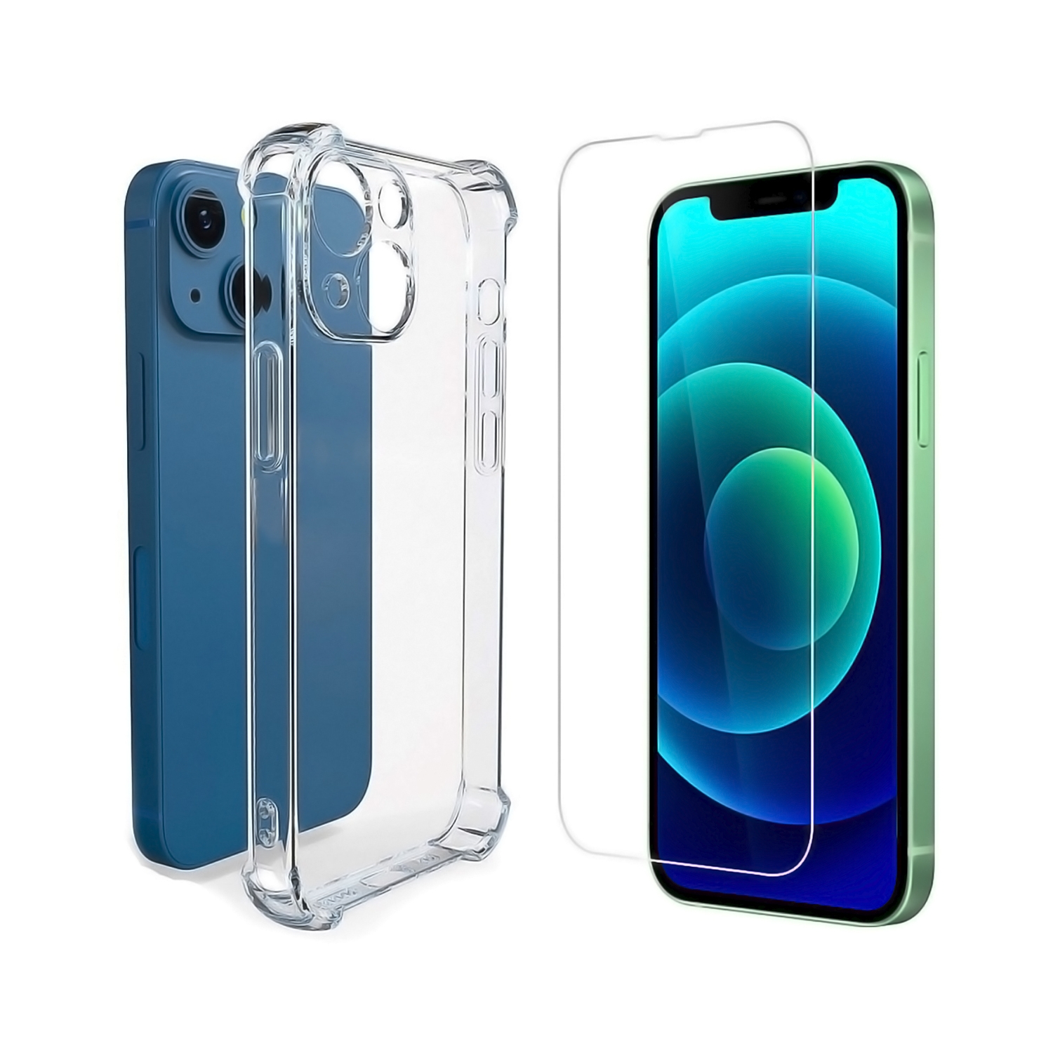 Funda con Lámina de Mica de Vidrio para iPhone 12 Mini Antichoque - Venta Internacional