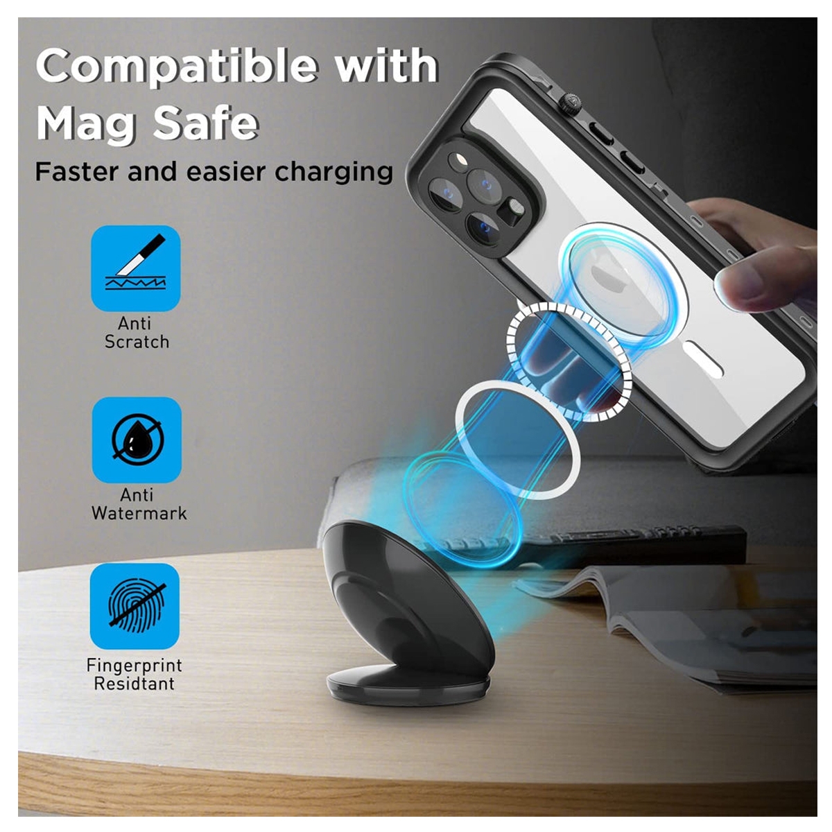 Foto 6 pulgar | Funda Impermeable A Prueba De Golpes Para iPhone 15 Pro Max - Venta Internacional