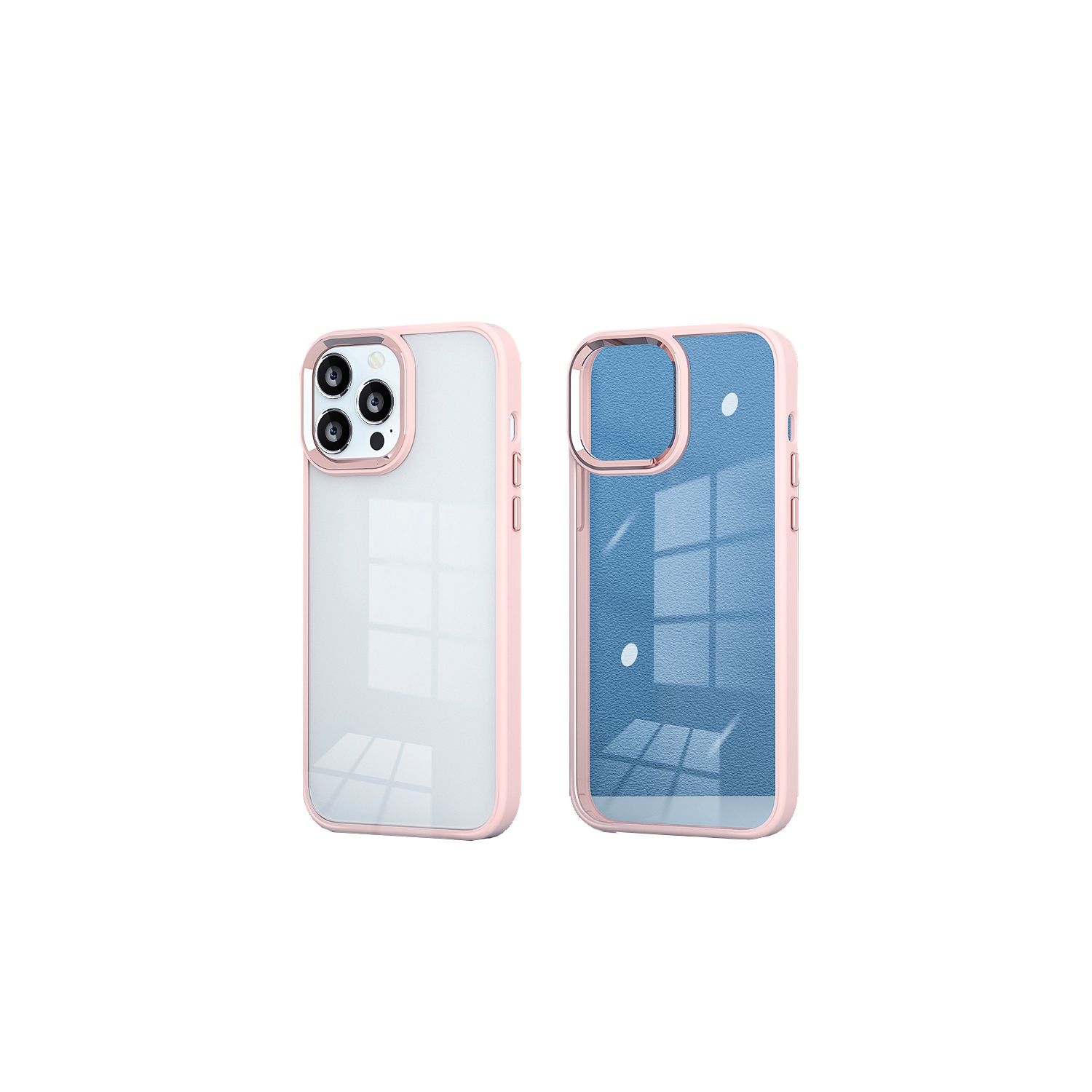 Foto 2 pulgar | Funda Premium de TPU Metalizado Borde Rosa para iPhone 11 - Venta Internacional
