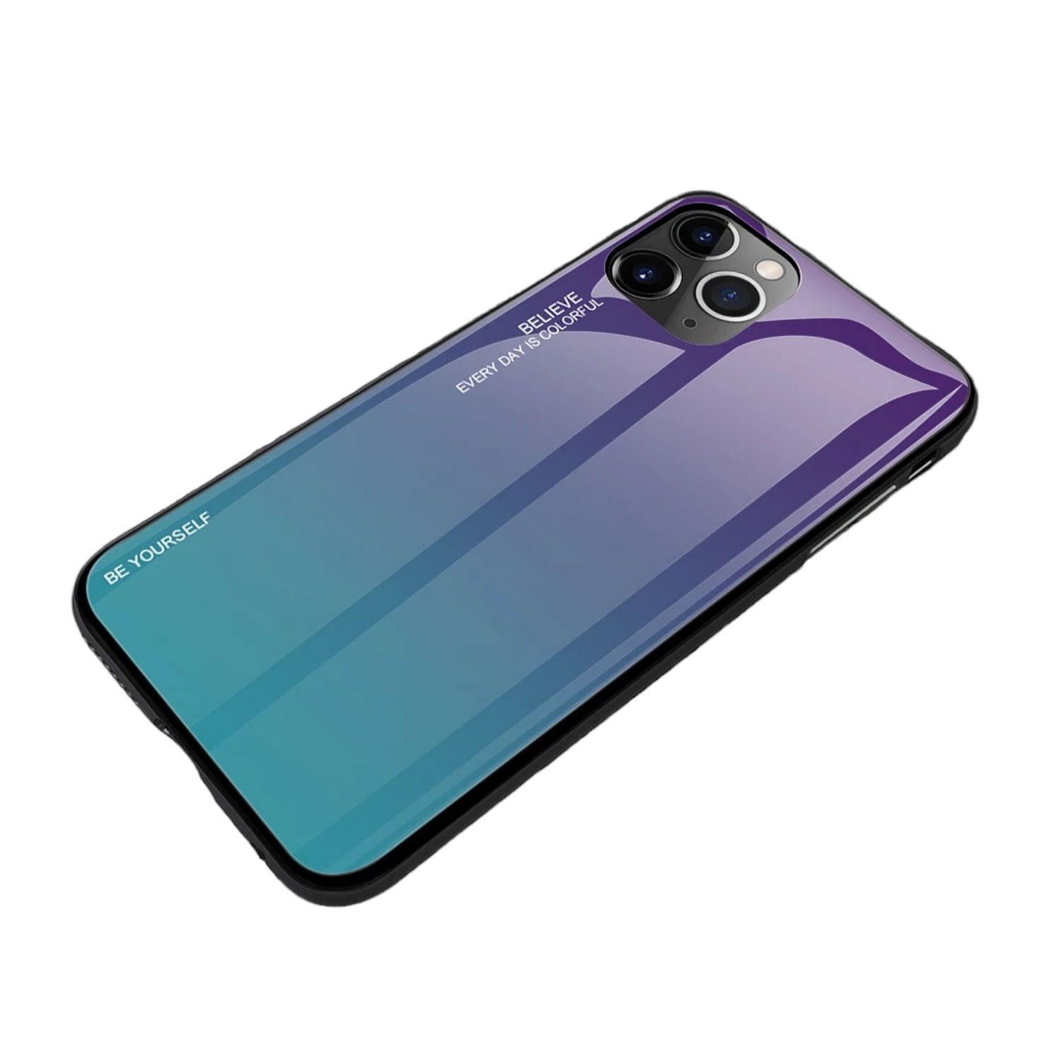 Foto 2 pulgar | Funda Protectora de Vidrio Templado Degradado para iPhone 11 Morado - Venta Internacional