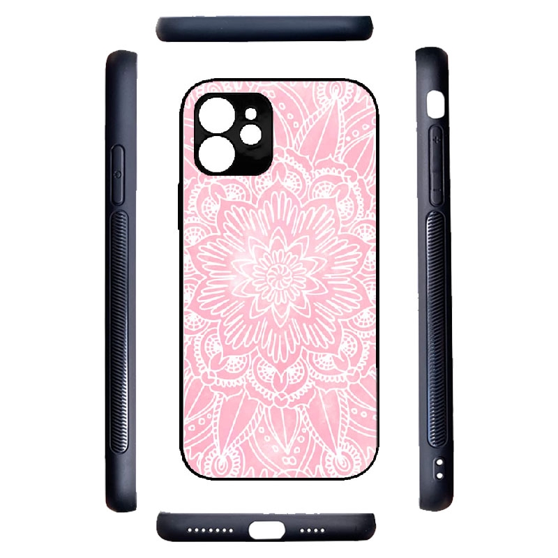 Foto 3 pulgar | Funda Mandala Pink con Borde Negro de TPU para iPhone 11 - Venta Internacional