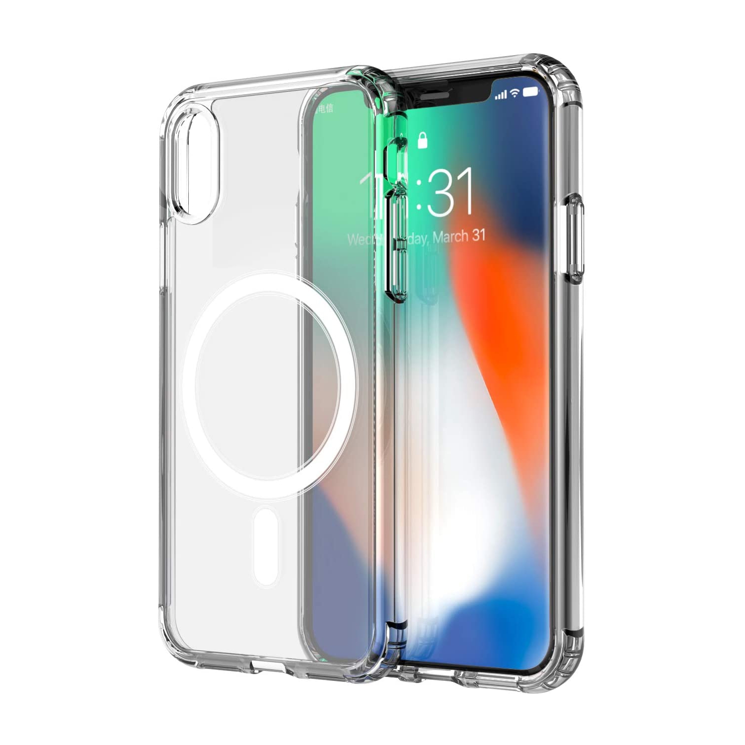 Foto 2 pulgar | Funda de Carga Magnética Transparente para IPhone Xs Max - Venta Internacional