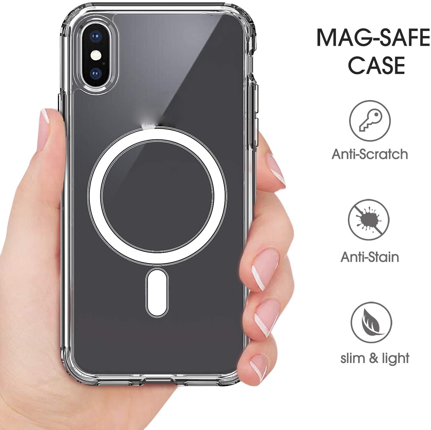 Foto 3 pulgar | Funda de Carga Magnética Transparente para IPhone Xs Max - Venta Internacional