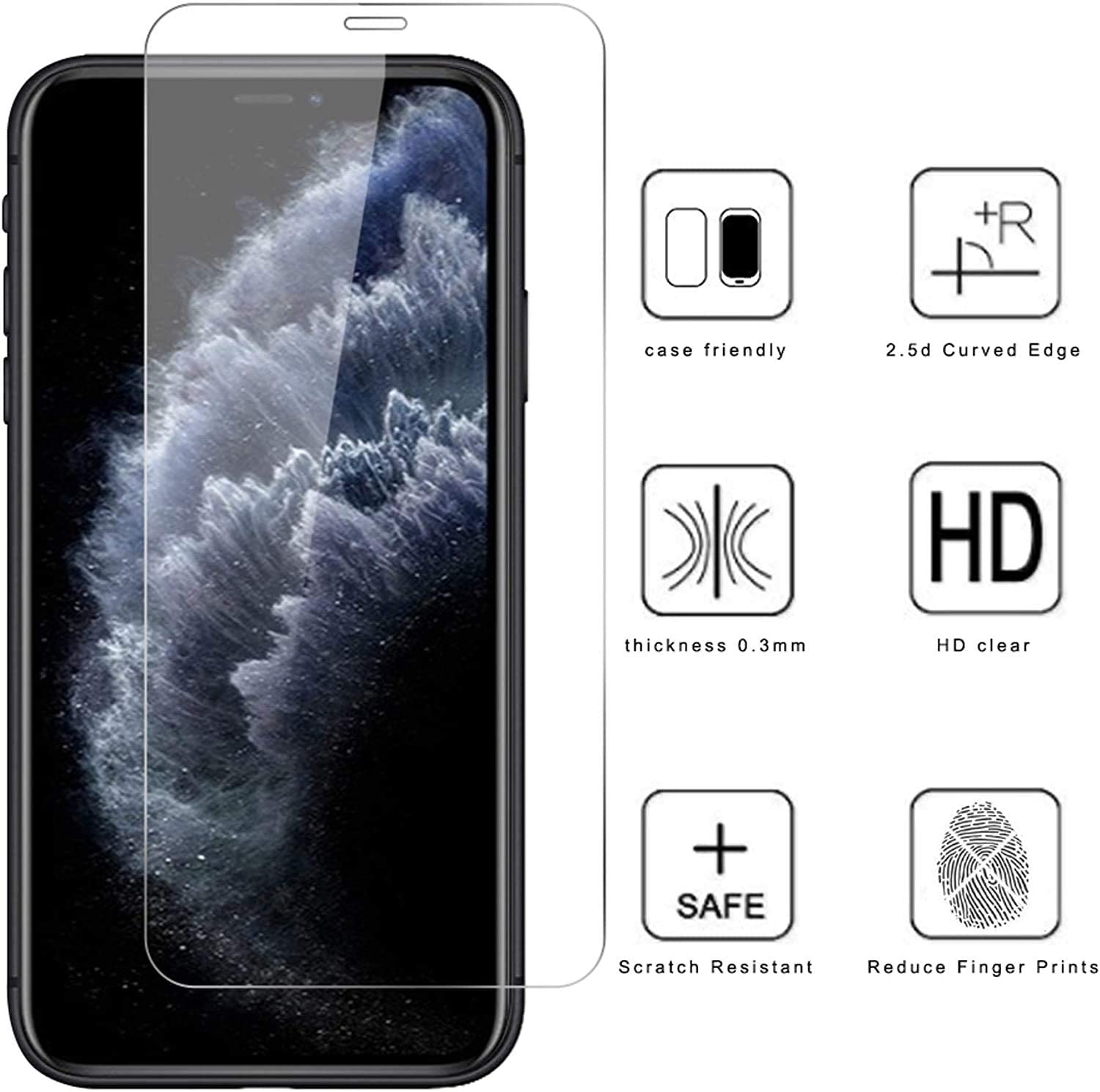 Foto 4 pulgar | Funda con Lámina de Mica de Vidrio para iPhone 11 Pro Max - Venta Internacional