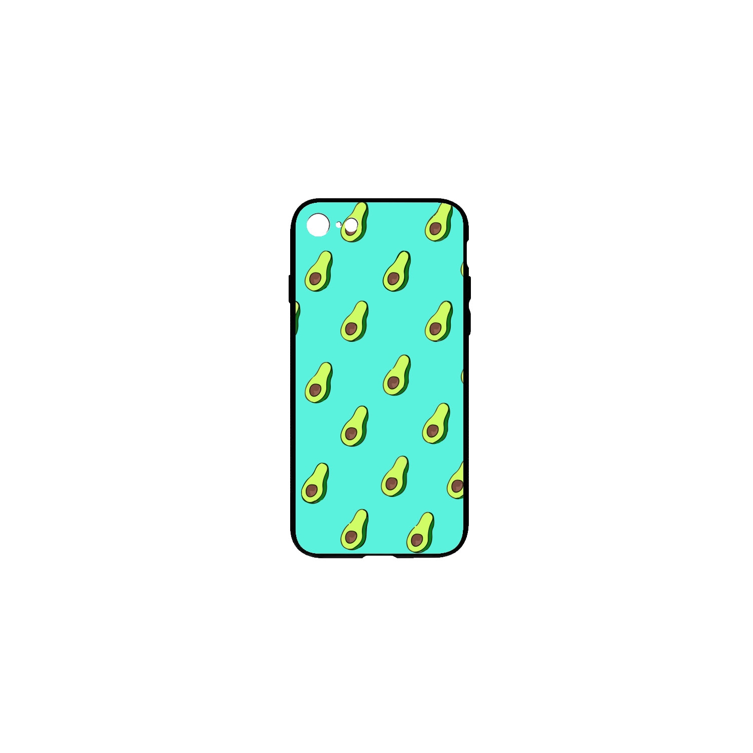 Foto 2 pulgar | Funda de Teléfono Aguacate para iPhone 8 con Borde Negro - Venta Internacional