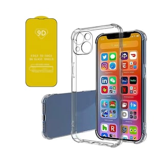Foto 1 | Funda más Lámina Completa de Cristal de Mica para iPhone 13 Transparente - Venta Internacional