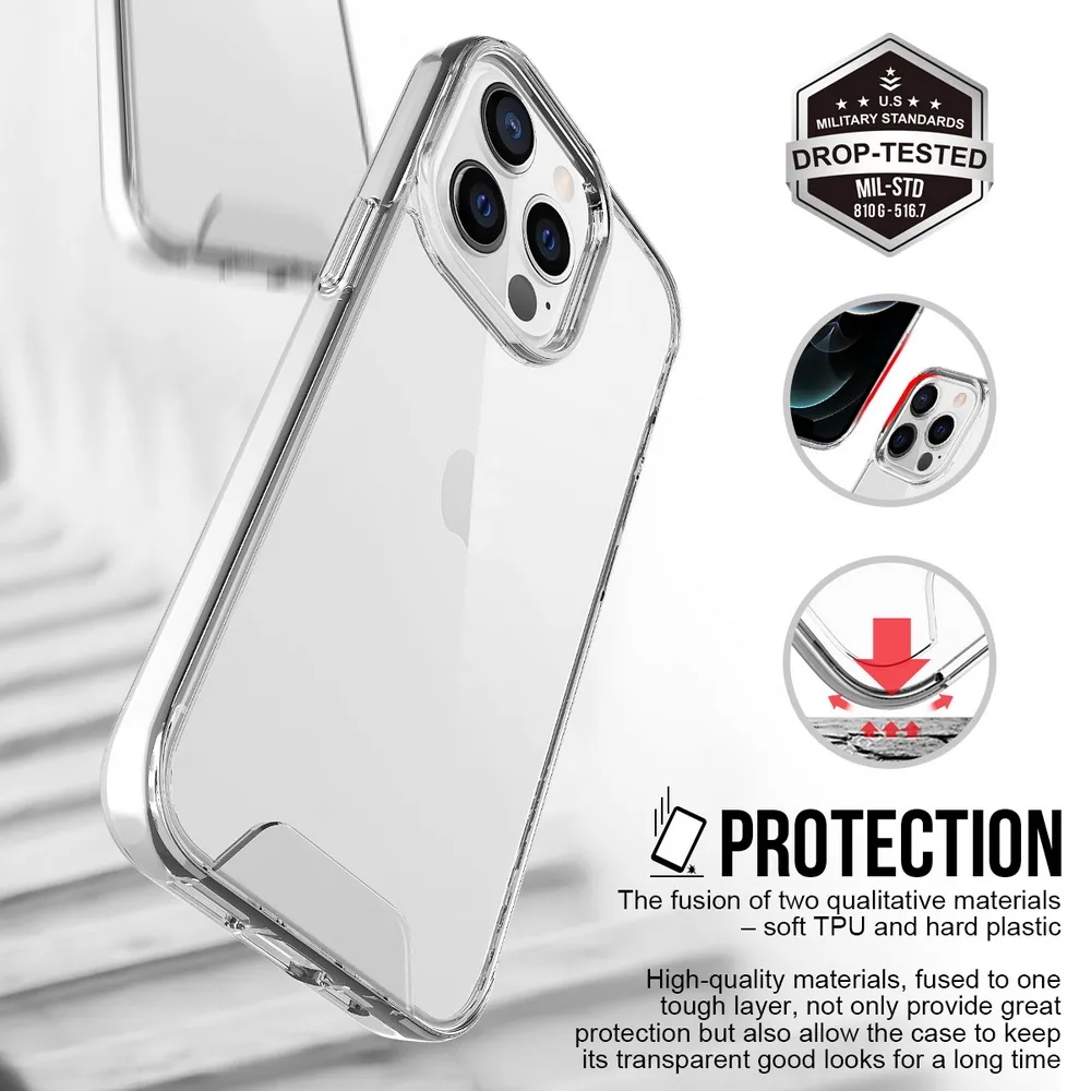 Foto 4 pulgar | Funda de Teléfono Space Clear Antiamarilleo para iPhone 14 Pro - Venta Internacional