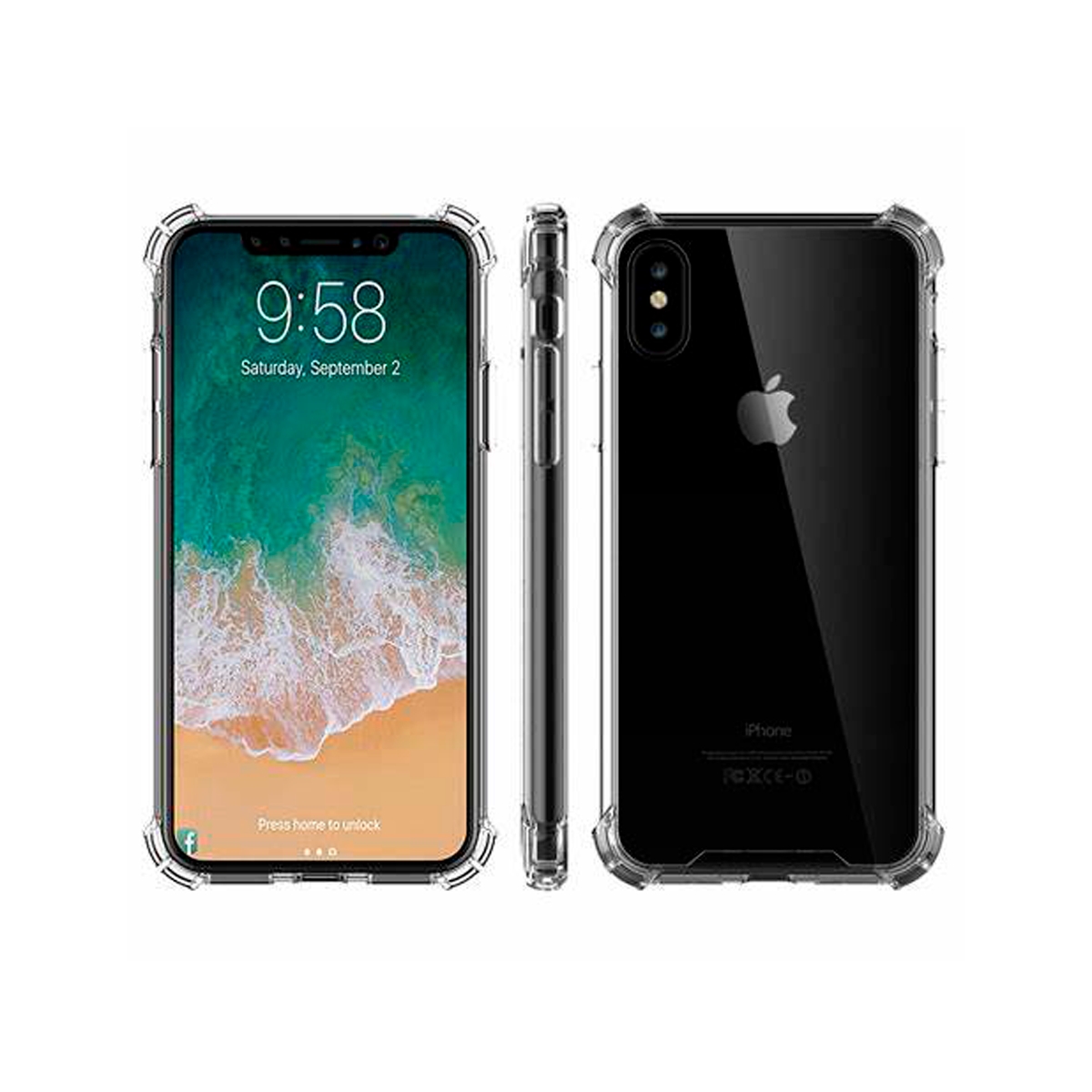 Foto 3 pulgar | Funda De Gel Tpu Transparente Reforzada Para iPhone Xs Max - Venta Internacional