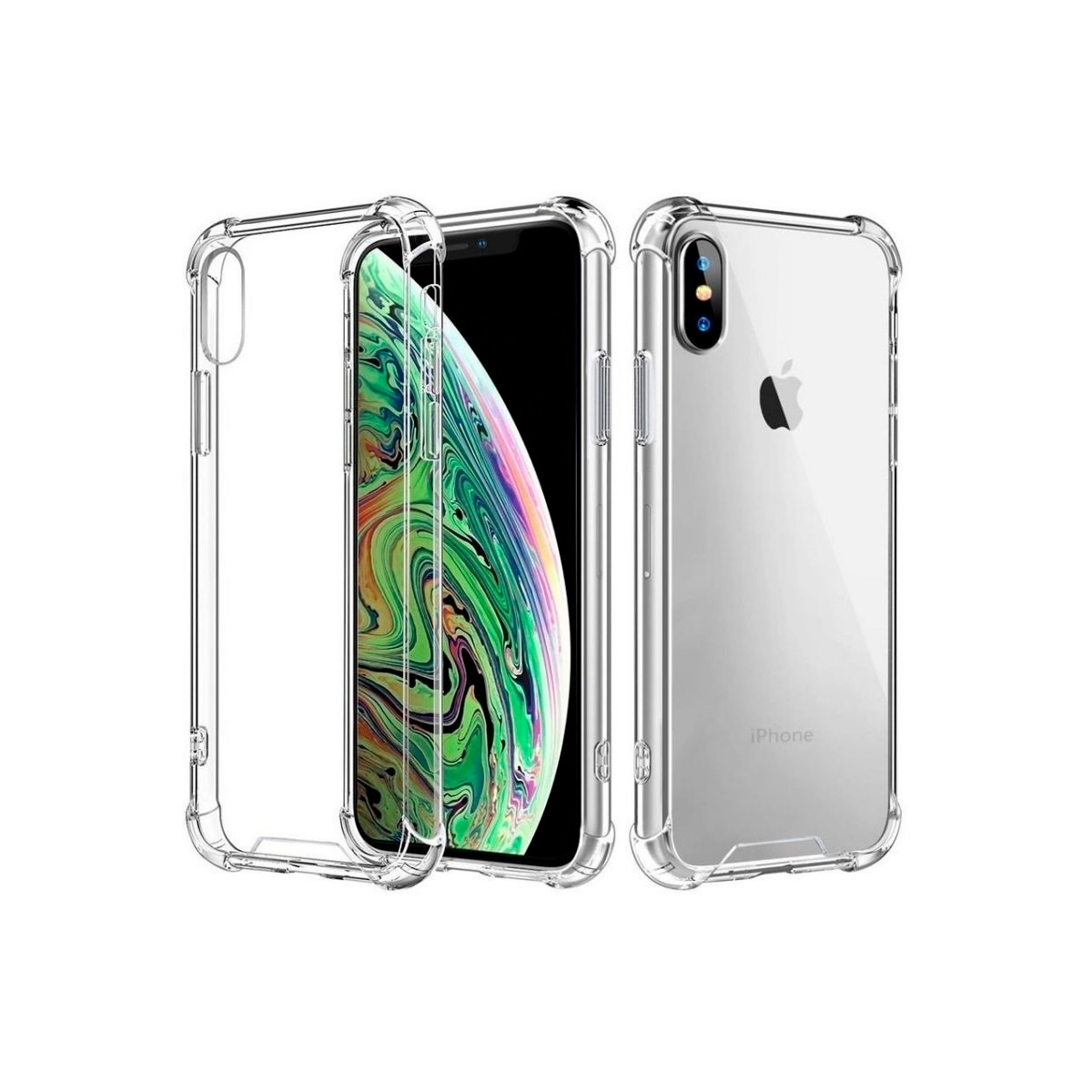 Foto 4 pulgar | Funda De Gel Tpu Transparente Reforzada Para iPhone Xs Max - Venta Internacional