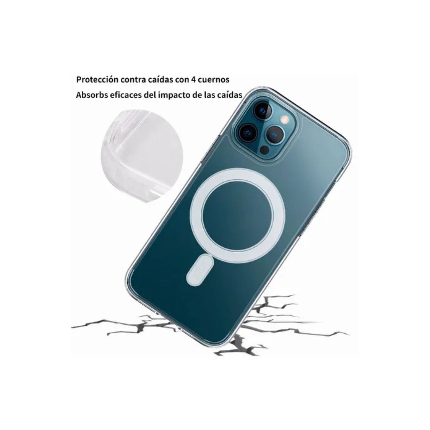 Foto 2 pulgar | Funda Para Teléfono iPhone 12 Pro Max Transparente Antichoque - Venta Internacional