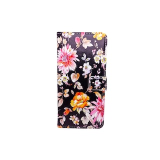 Foto 1 | Funda con Tapa para Honor X8 Diseño de Flores Negras - Venta Internacional
