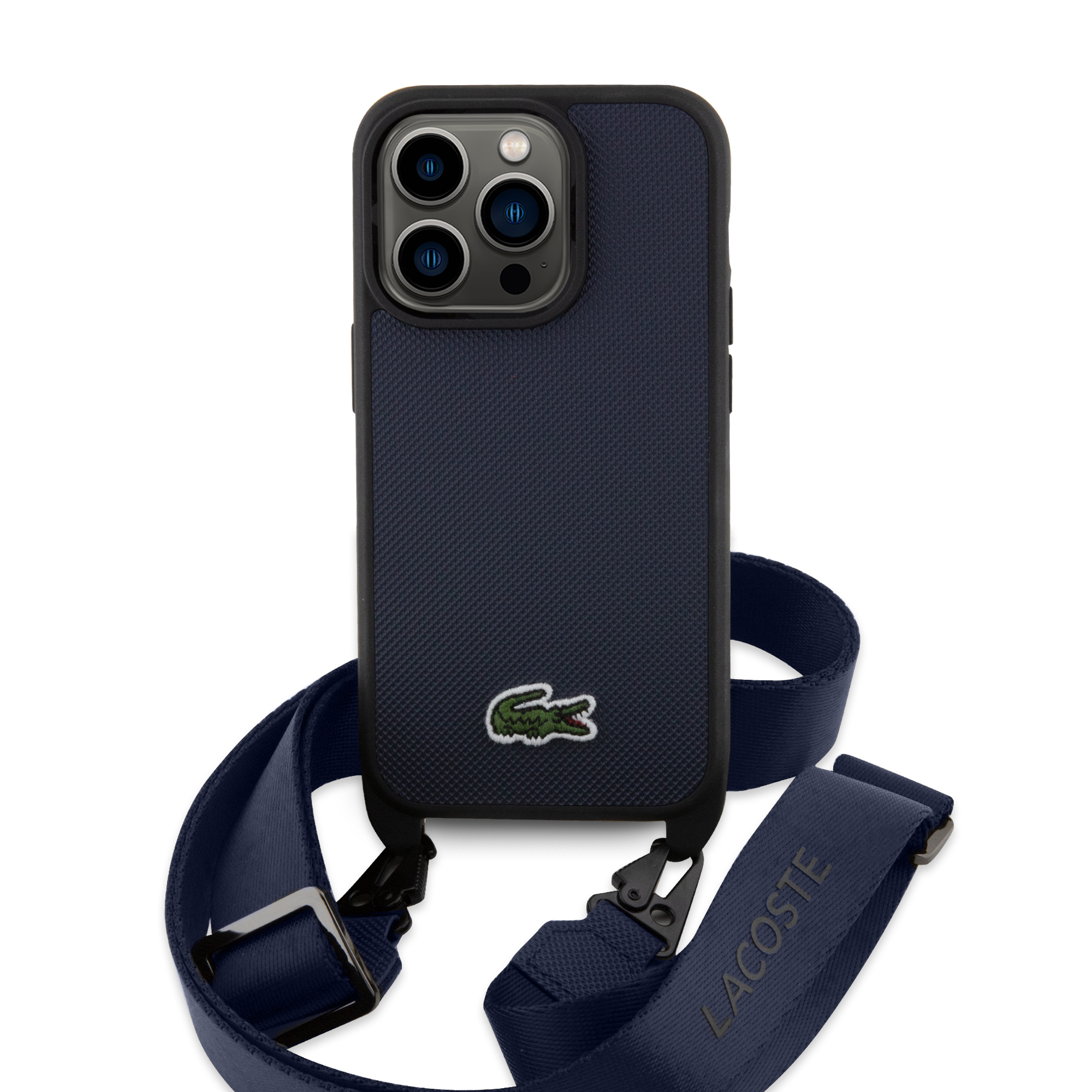 Foto 3 | Funda con Correa Lacoste Azul para iPhone 15 Pro